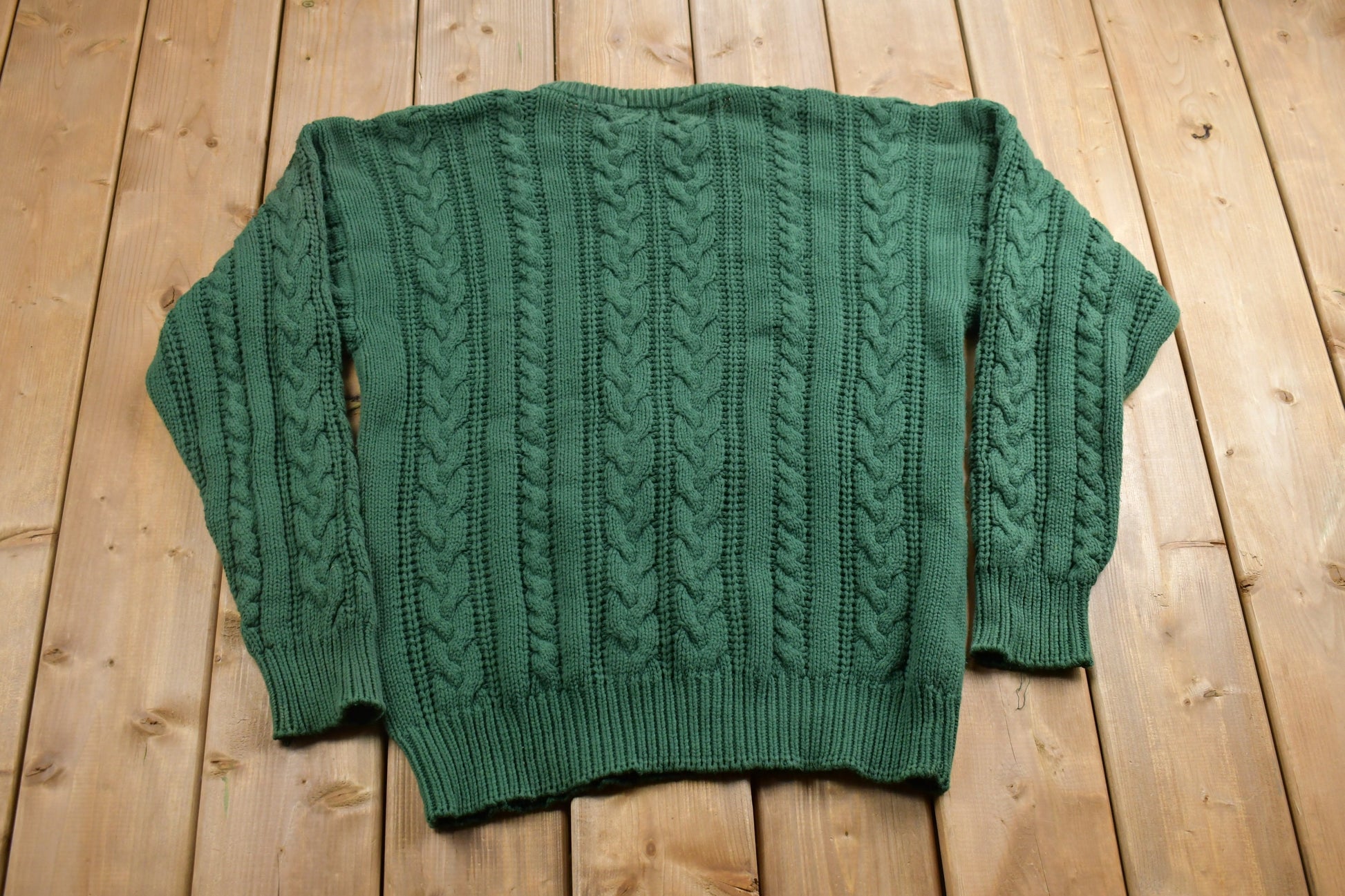Vintage 1990s Cable Knitted Crewneck Sweater