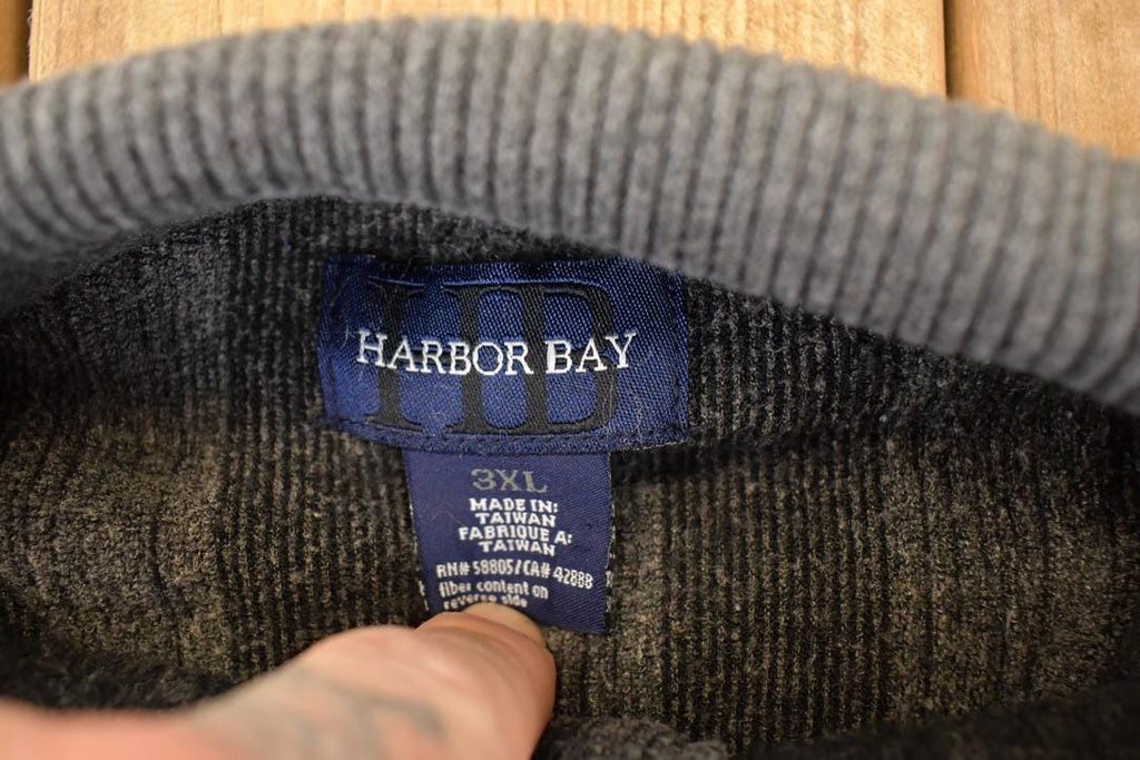Vintage 1990s Harbour Bay Knit Button Up Shirt Mens XL