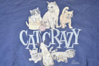 Vintage 1990s Cute Cat Crazy Graphic Print Crewneck Sweatshirt Men's XL
