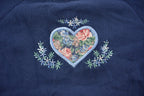 Vintage 1990s Embroidered Floral Heart Crewneck Sweatshirt  90s Crewneck  Made In USA  Streetwear  Embroidered