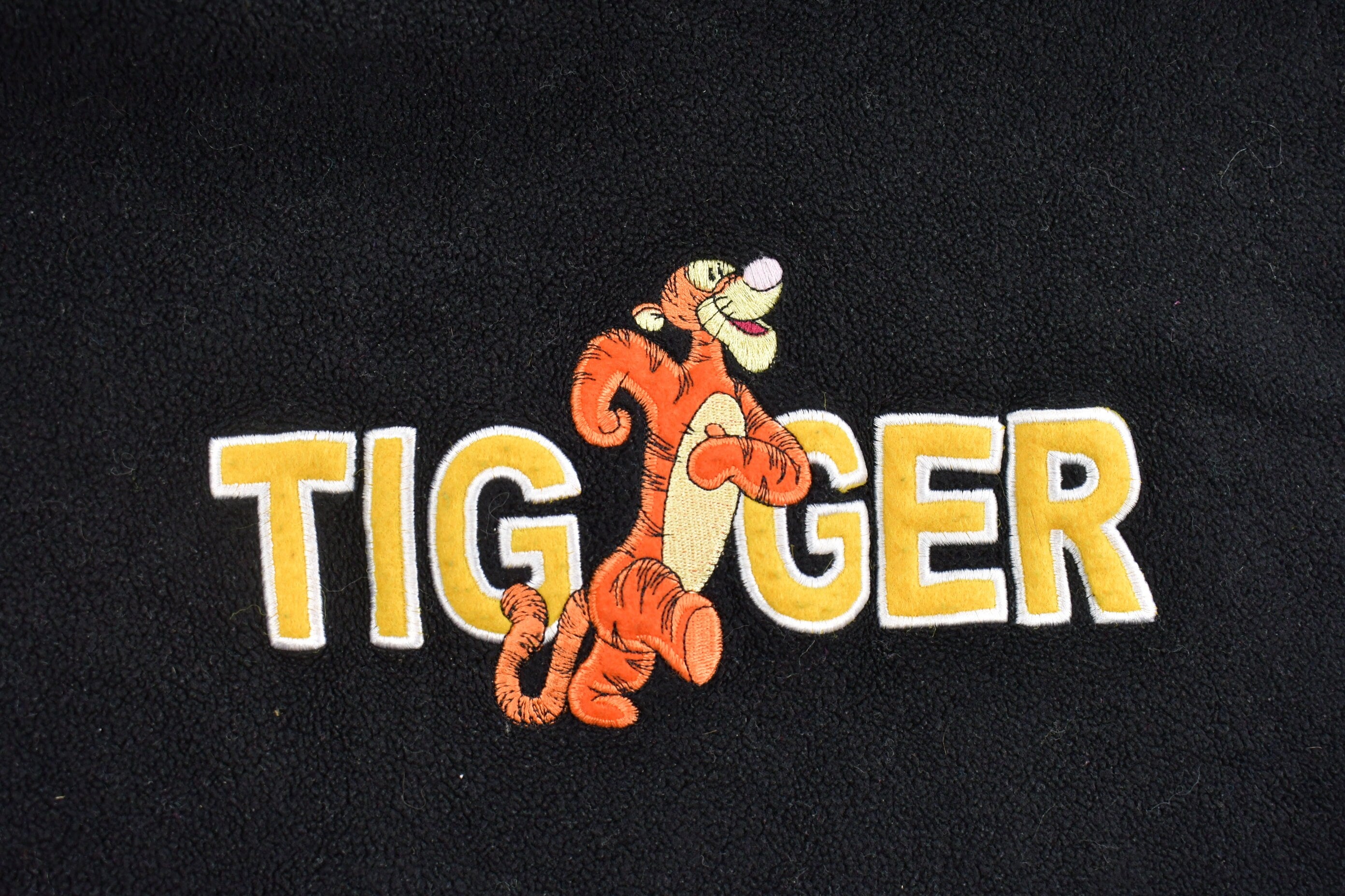 Vintage 1990s Tigger Embroidered Fleece Hoodie  Winnie The Pooh  Vintage Disney  90s  Pullover  Embroidered  Tigger Hoodie  Pooh