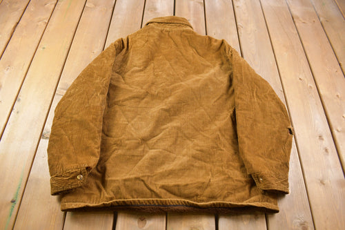 Vintage 1990s Brown Corduroy Button Up Jacket / Outerwear / Snap Buttons / Winter Outerwear / Streetwear Fashion