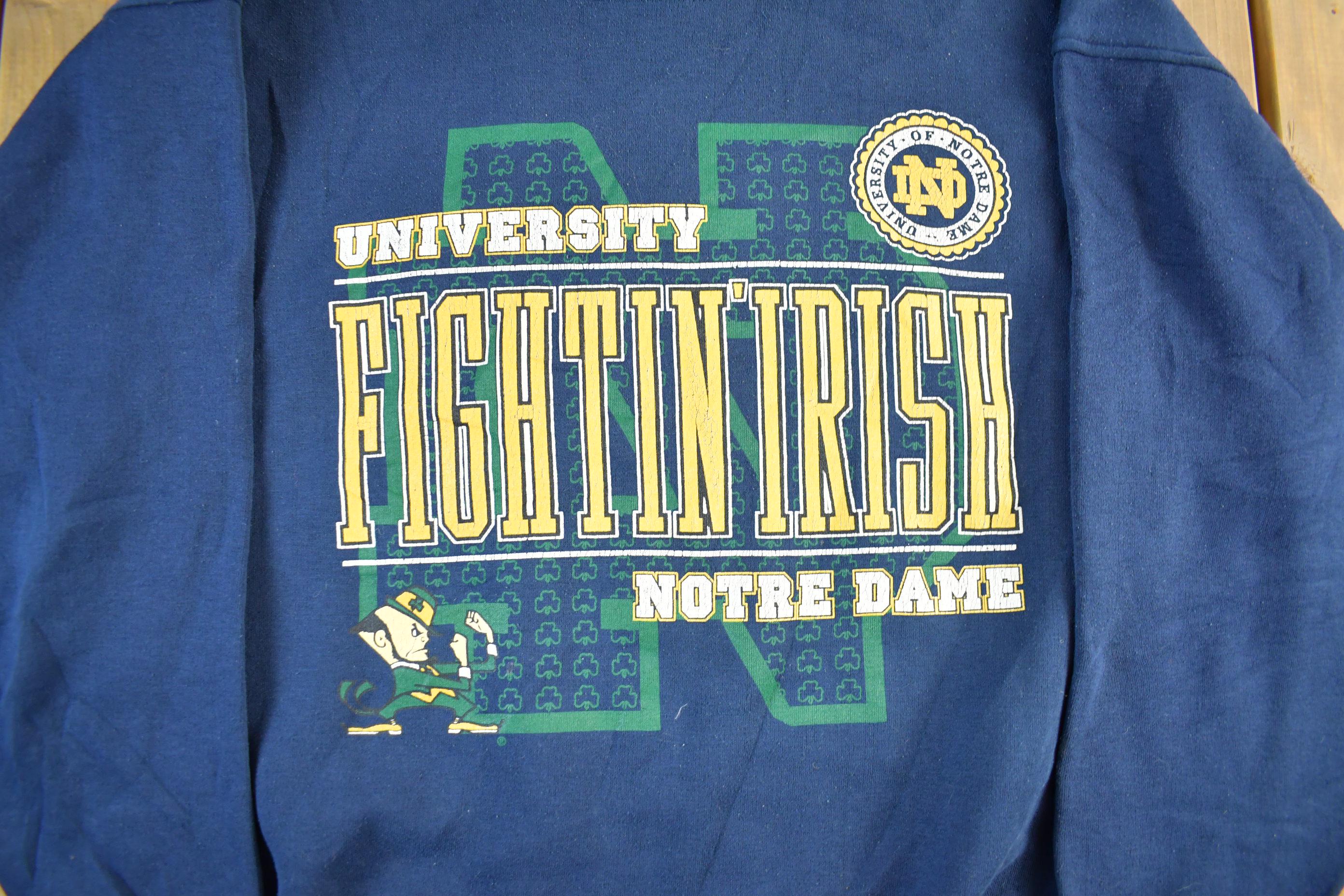 Vintage 90s Notre Dame Fighting Irish Crewneck Sweatshirt (Men's XL)