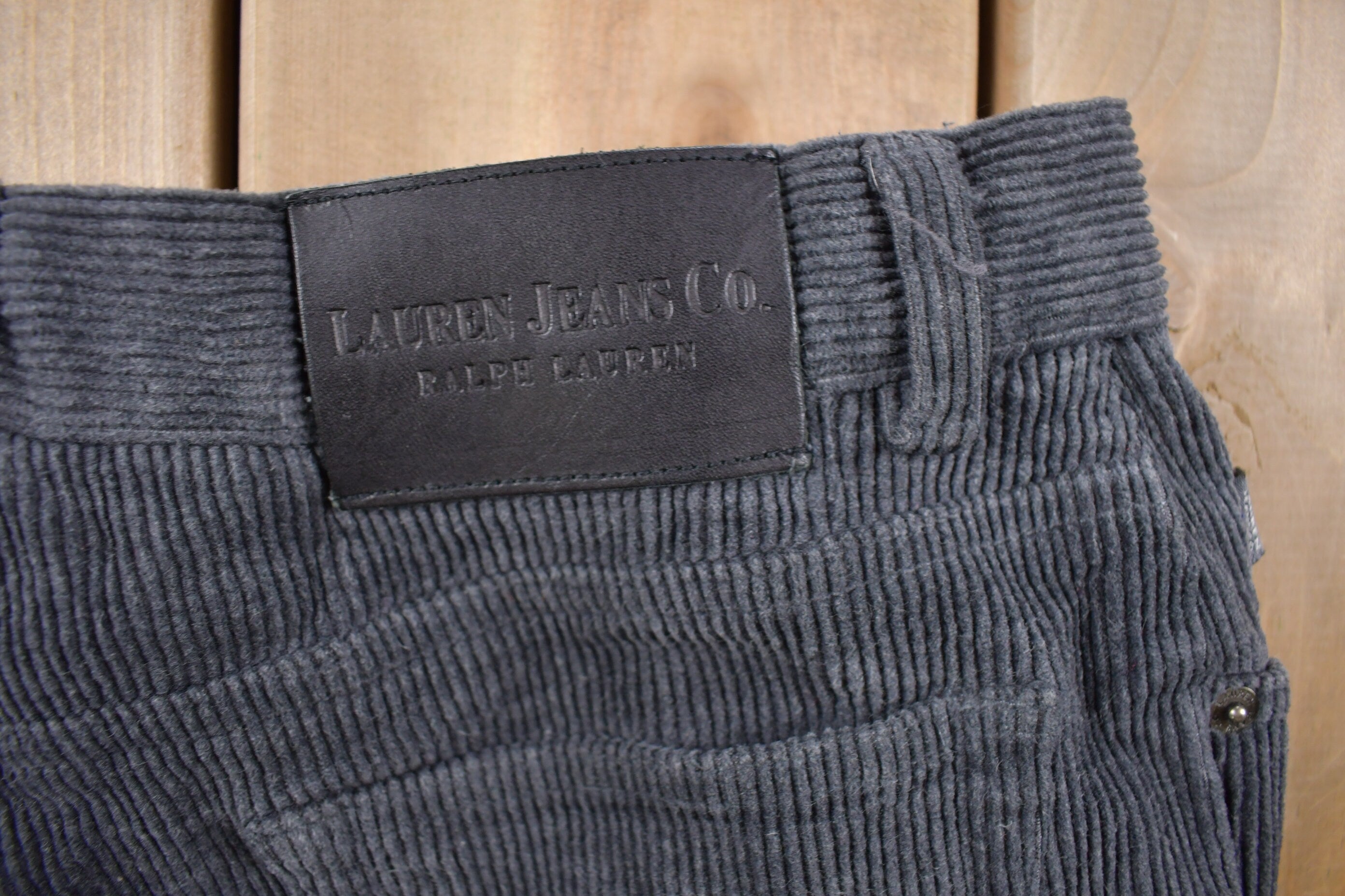 Vintage 1990's Ralph Lauren Jeans Black Corduroy Pants 28 x 28