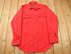 Vintage 1980s Red Woolrich Button Up Shirt Vintage Flannel