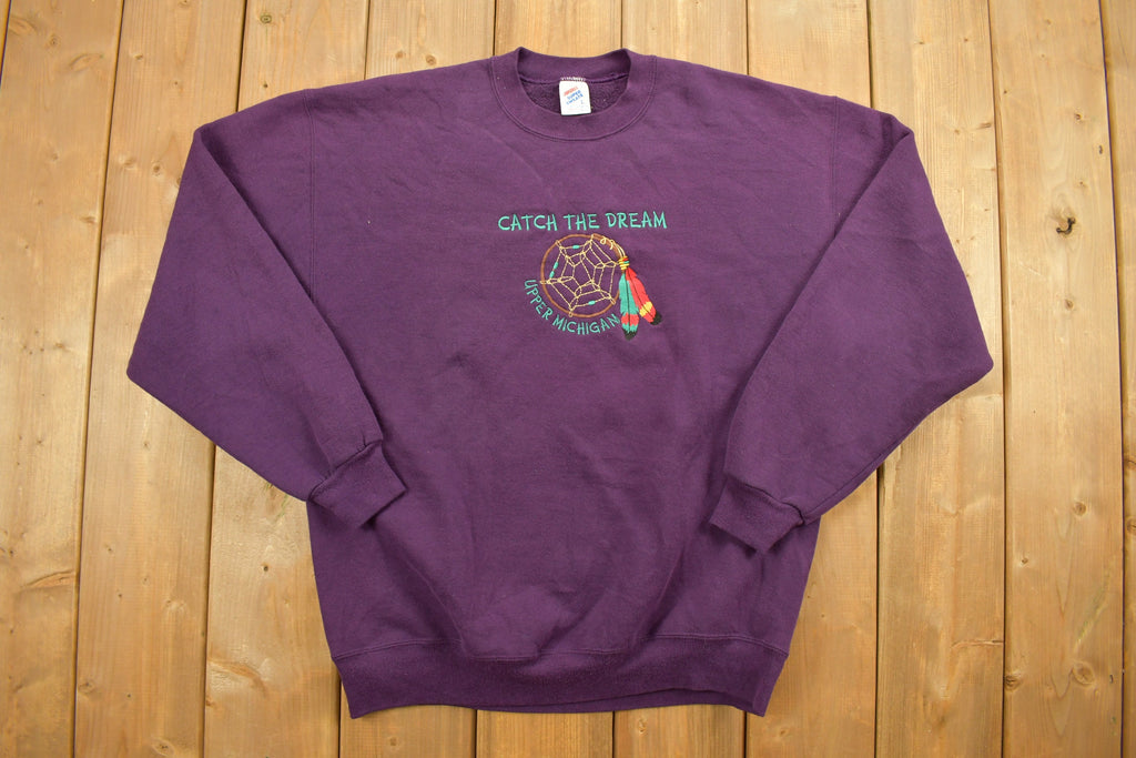 Vintage 1990s Upper Michigan Dream Catcher Crewneck Sweatshirt