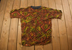 Vintage 1990s Abstract Pattern All Over Print Graphic T Shirt