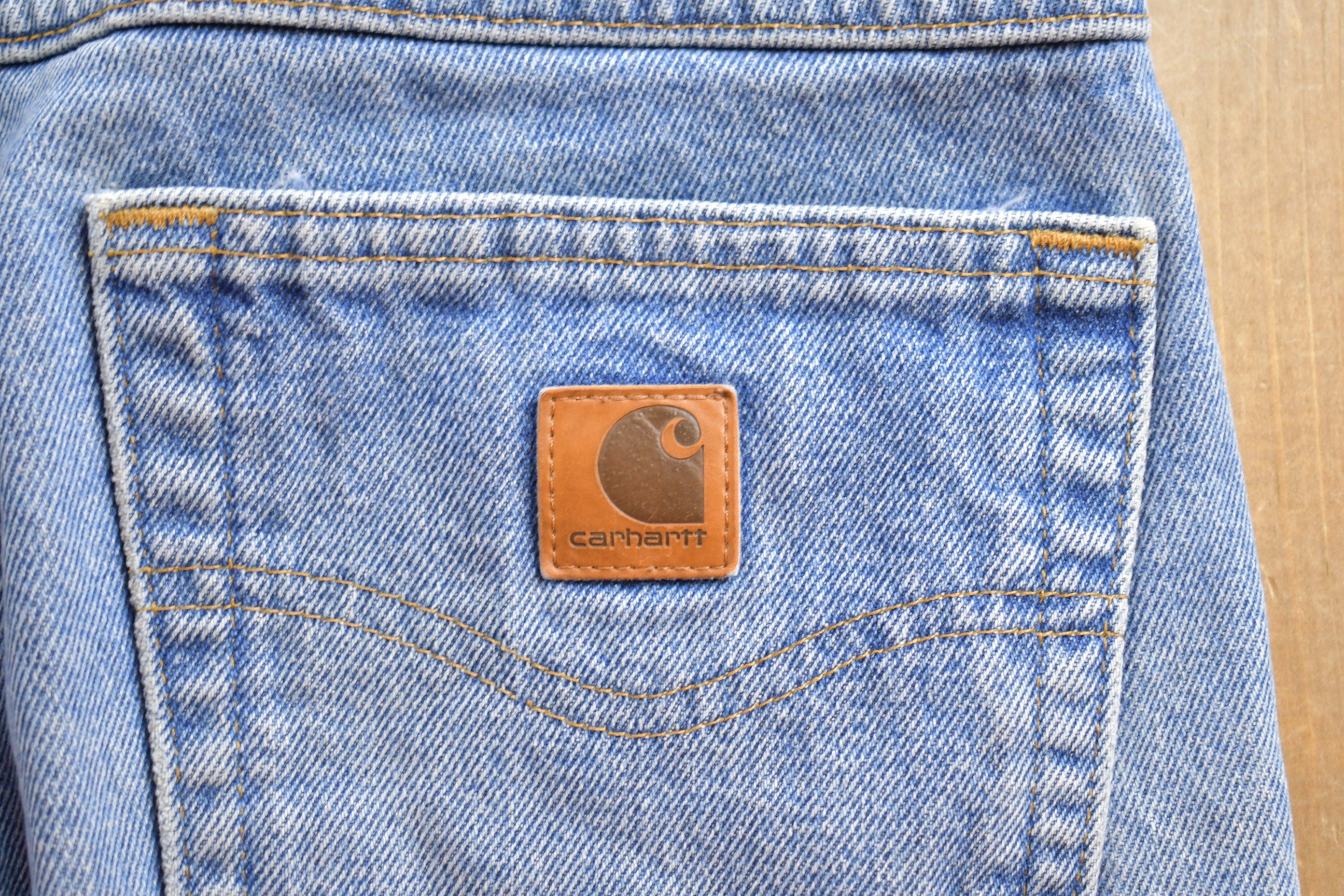 Vintage 1990s Carhartt Light Wash Jeans Size 38 x 31 90s Carhartt Jeans