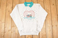 Vintage 1990s Cotton Grove Cute Teddy Bunny Graphic Print Collared Sweatshirt Womens L