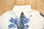 Vintage 1980s All Over Print House Themed Button-Up Shirt