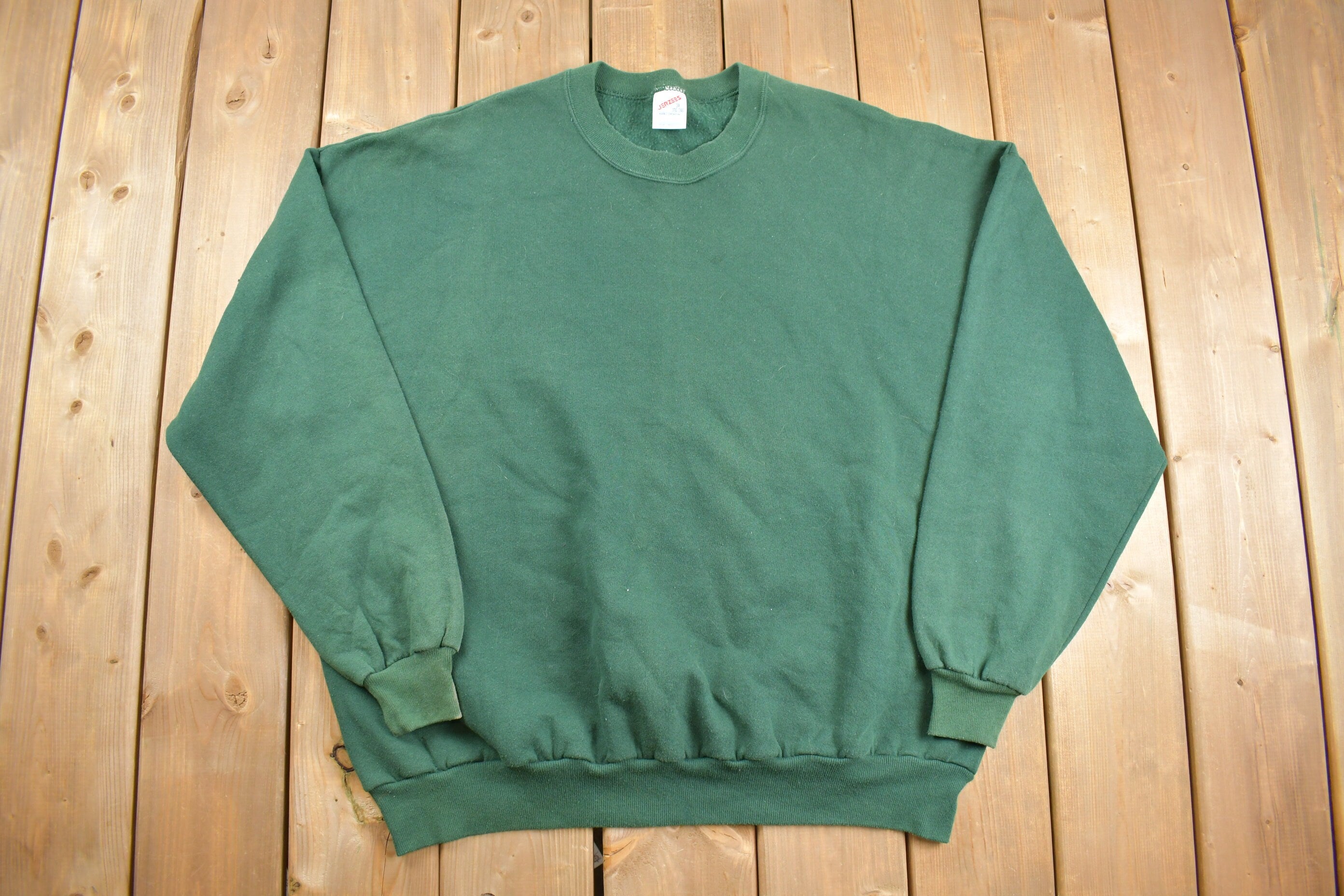 Vintage 1990s Forest Green Blank Crewneck Sweatshirt