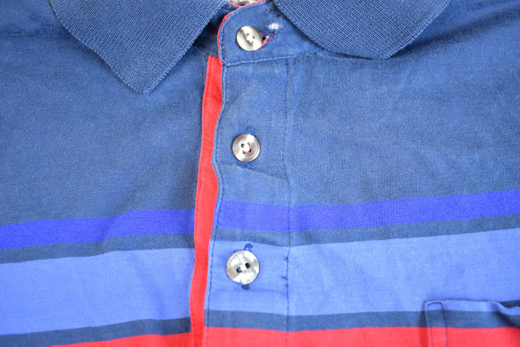 Vintage 1980s Private Club Collection Quarter Striped Golf Casual Button Up Shirt