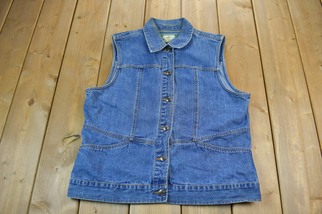 Vintage 1990s Vintage Indigo Western Style Button Up Rodeo Vest