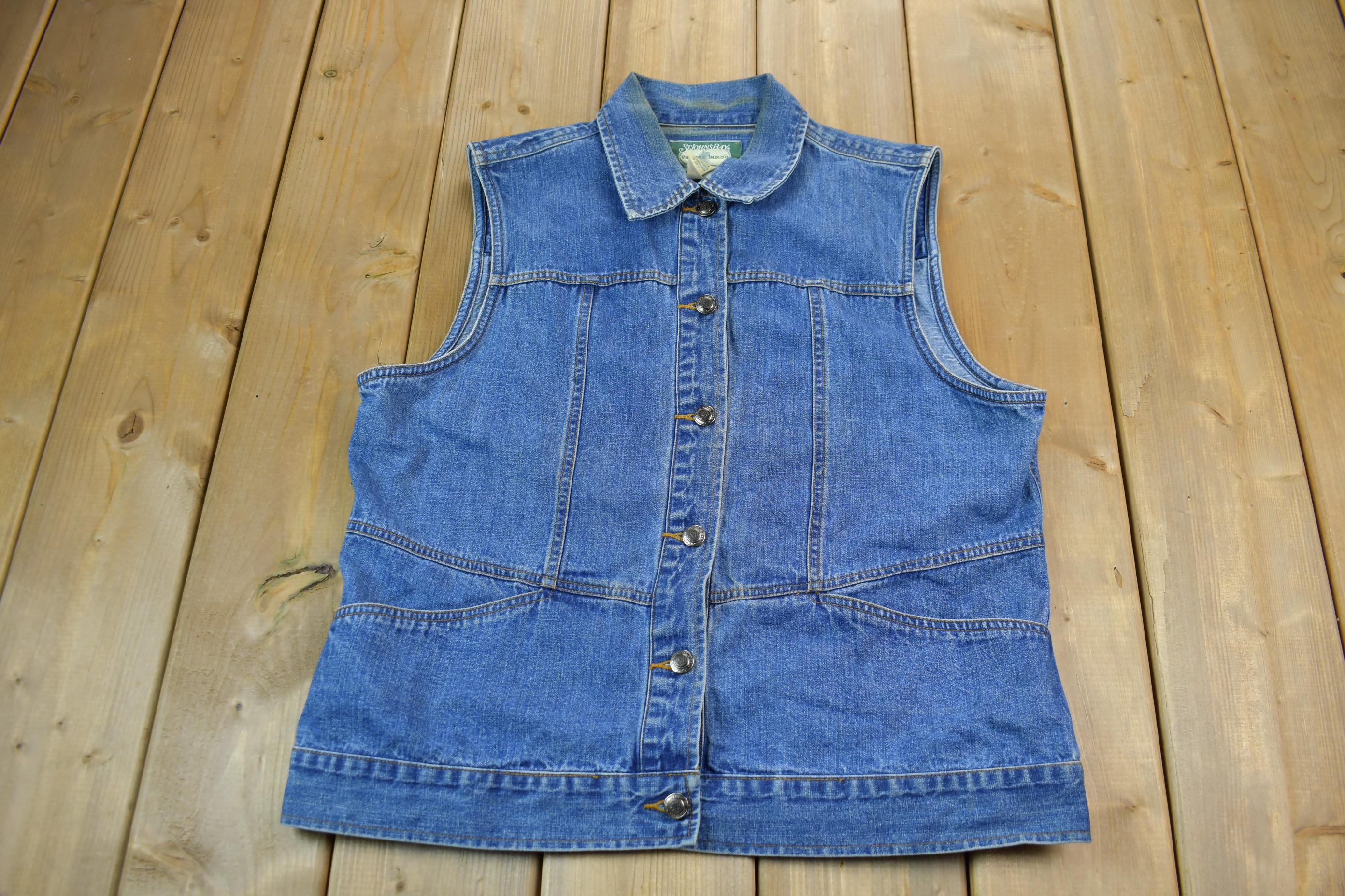 Vintage 1990s Vintage Indigo Western Style Button Up Rodeo Vest