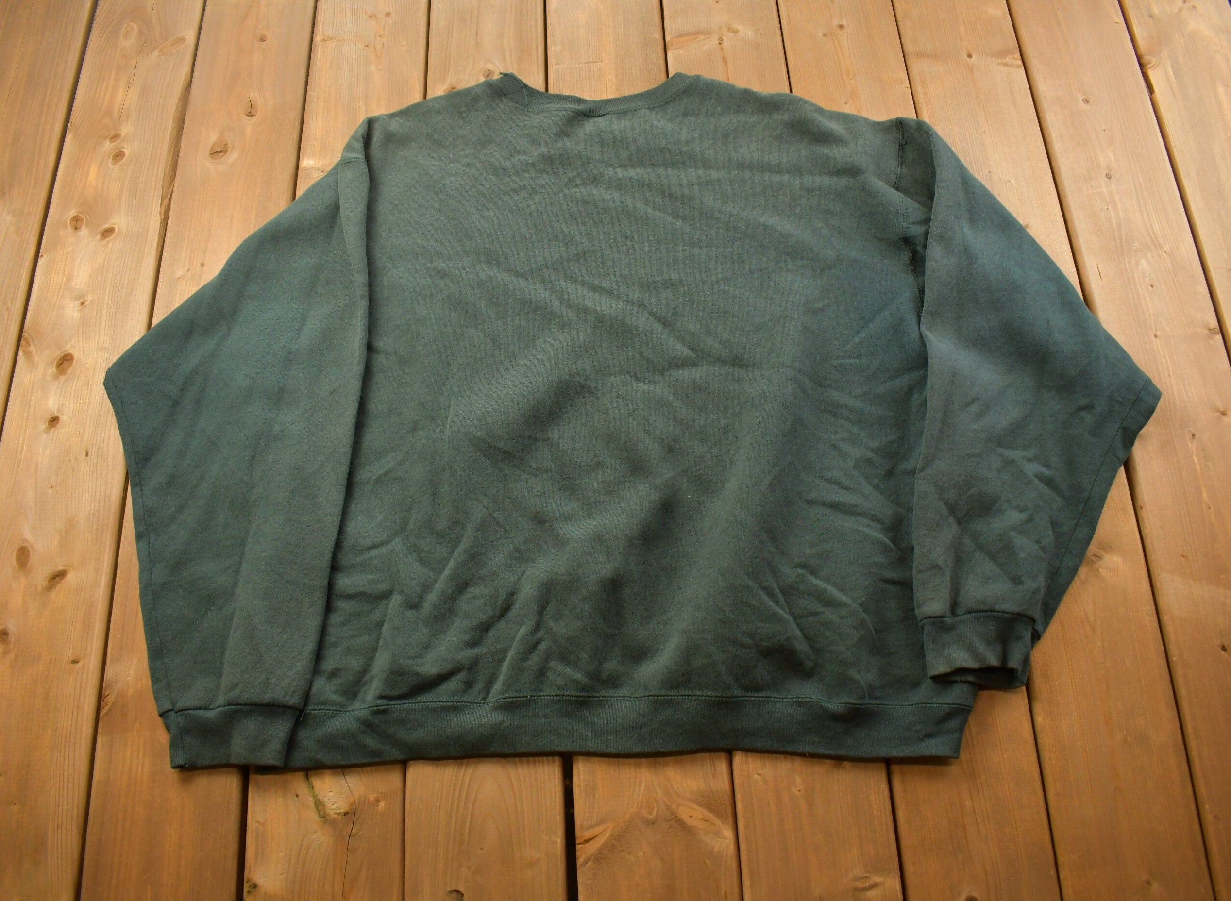 Vintage 1990s Forest Green Wilson Blank Crewneck Sweatshirt
