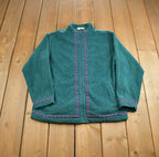 Vintage 1990s Northern Reflections Abstract Pattern Fleece Sweater Made In Canada