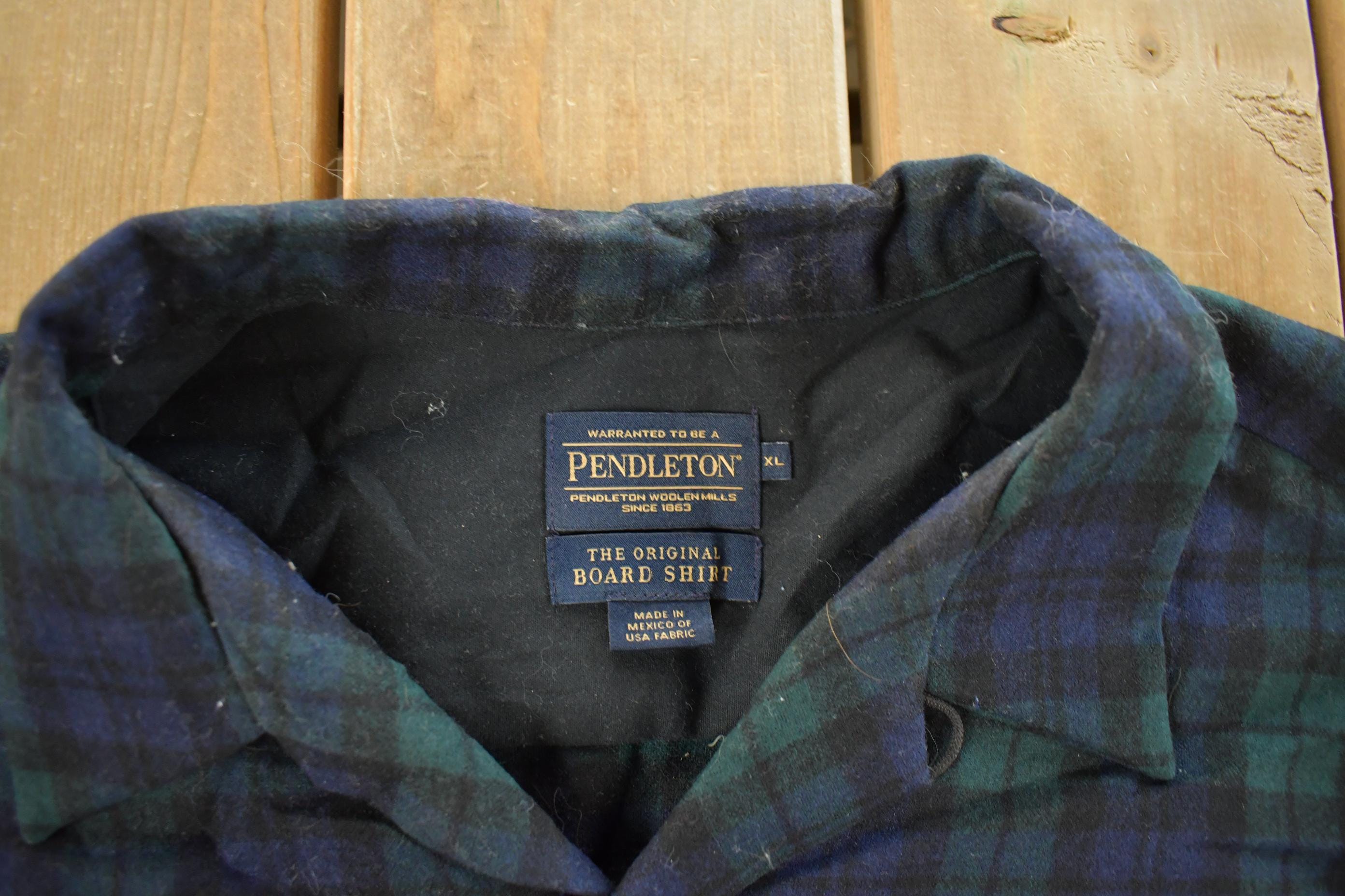 Vintage 1990s Pendleton Wool Flannel Button Up Board Shirt Men's XL