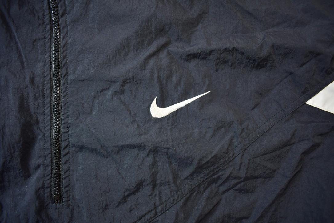 Vintage 1990s Nike Red Tab Back Spellout Windbreaker Jacket - XXL