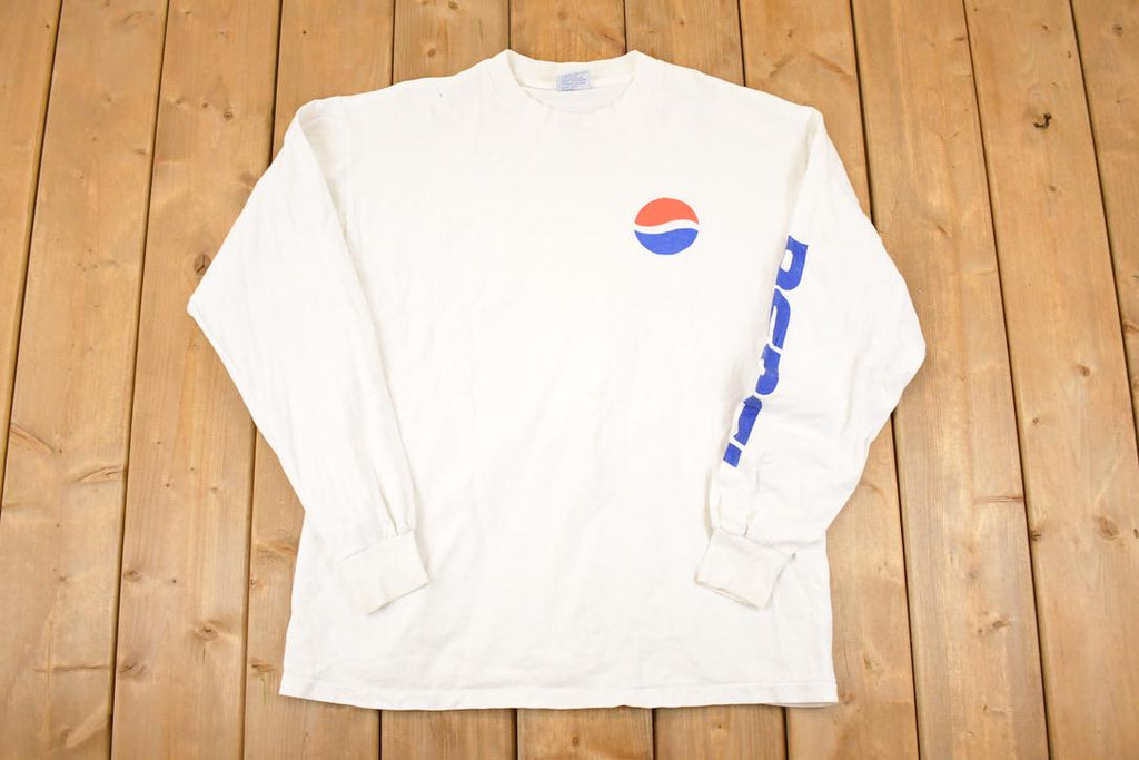 Vintage 1990s Pepsi Graphic Print Crewneck Sweatshirt Mens L