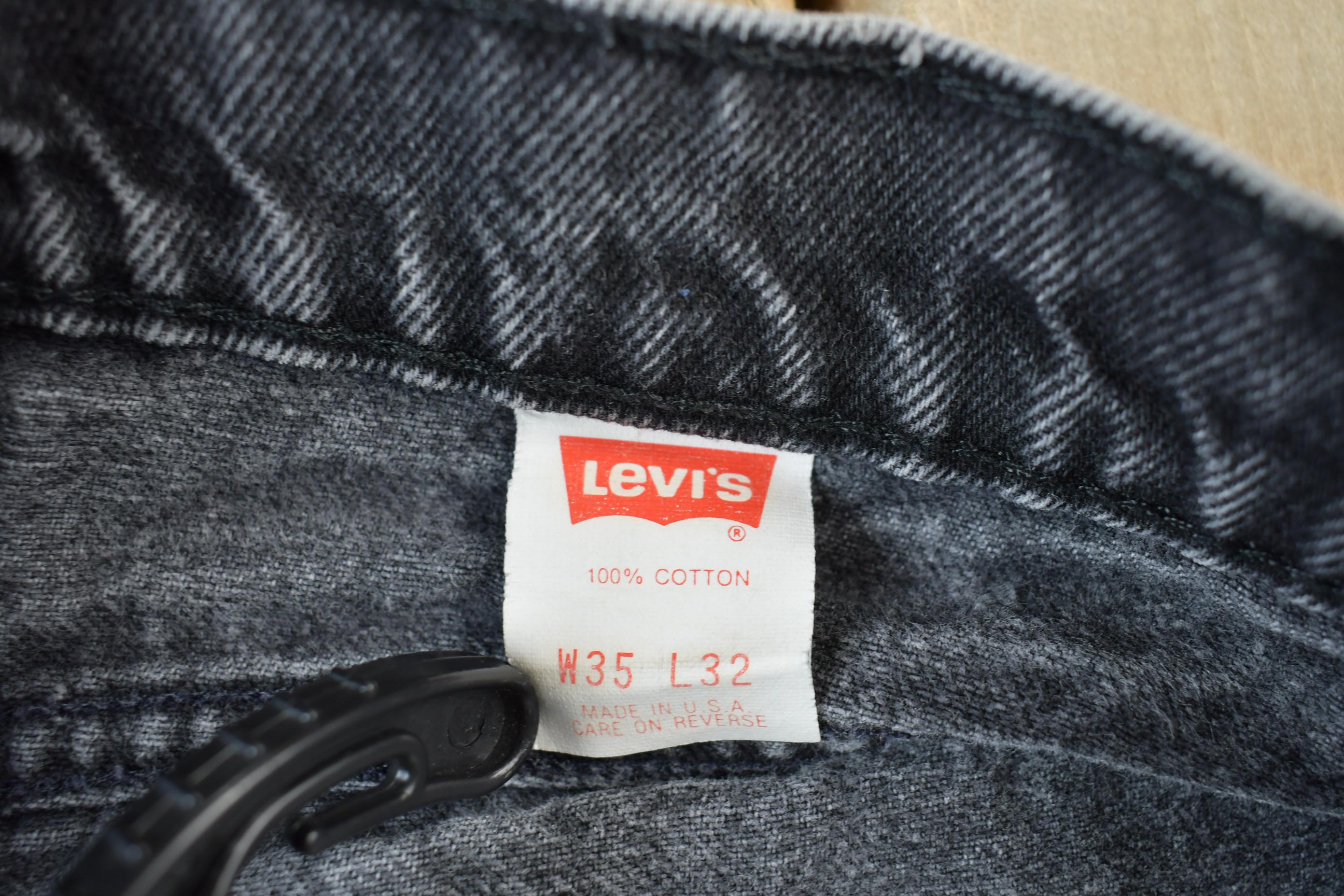 Vintage 1990s Levi's 505 Red Tab Black Jeans Size 35 x 32