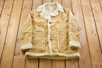 Vintage 1980s Suede Leather Shearling Jacket