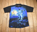 Vintage 2000s Point Zero Immortal Being Abstract Pattern Button Up T-Shirt