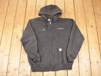 Vintage Y2K Distressed Carhartt Jim Poet Full Zip Hoodie Sweatshirt Men's L