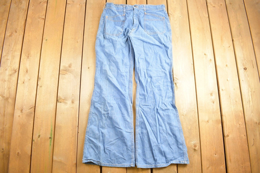 Vintage 1980s Baggy Flare Denim Jeans Size 33 x 31