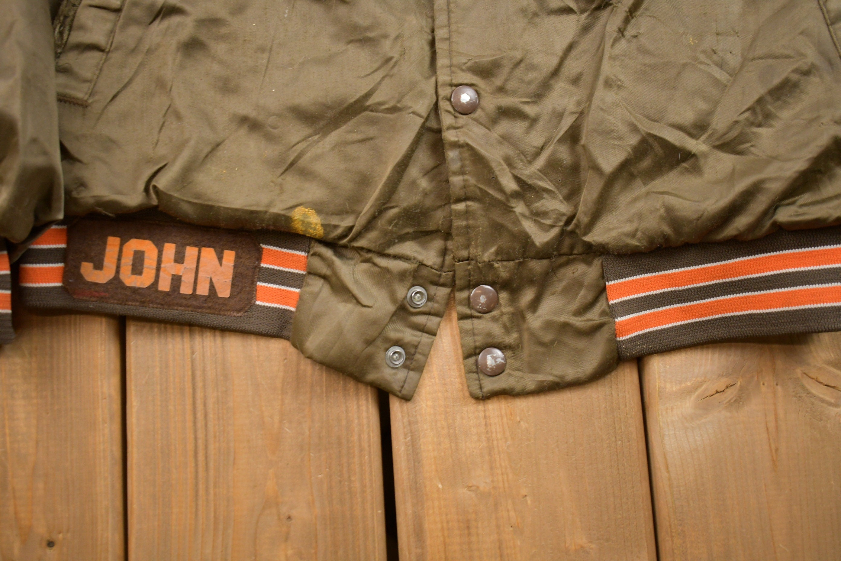 Vintage 1980s Cleveland Browns NFL Satin Bomber Jacket