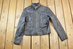 Vintage 1990s Xntrik Sports Leather Bomber Motorcycle Jacket