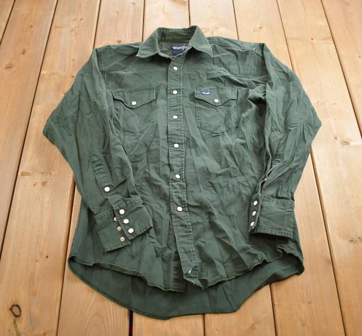 Vintage 1990s Wrangler Blank Button Up Shirt