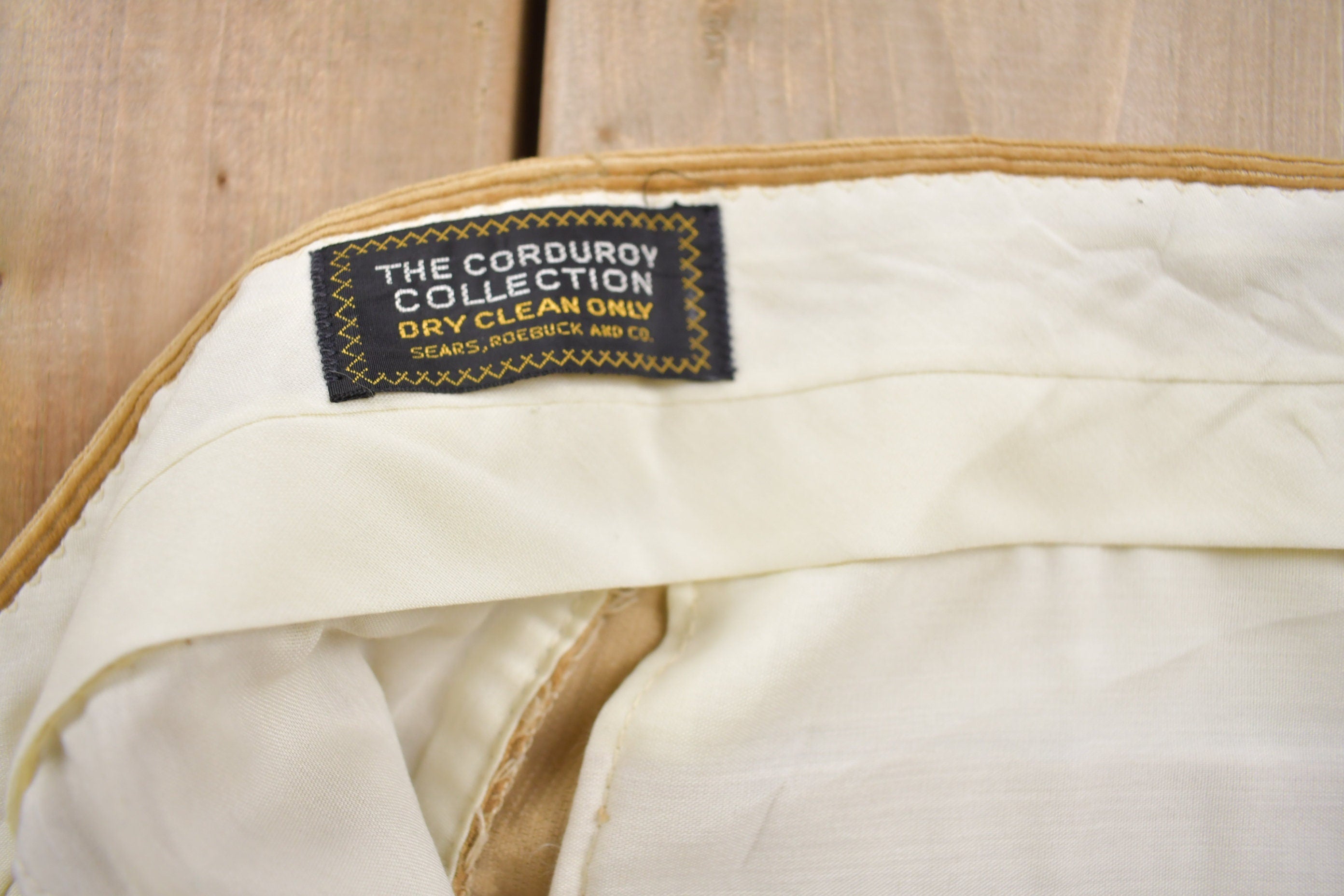 Vintage 1970s Sears Corduroy Flared Trousers Size 32 x 31