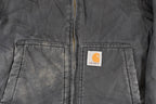 Vintage 1990s Carhartt Hooded Distressed Work Jacket Youth XS