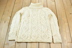 Vintage 1990s Hand Knit Cable Knit Sweater