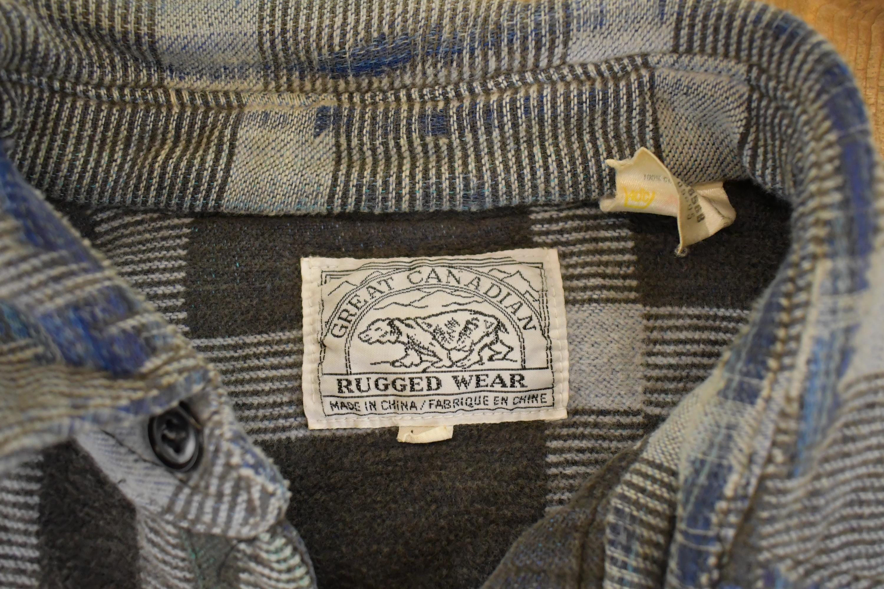 Vintage 1990s Great Canadian Rugged Wear Plaid Button Up Heavyweight Shirt Men's M
