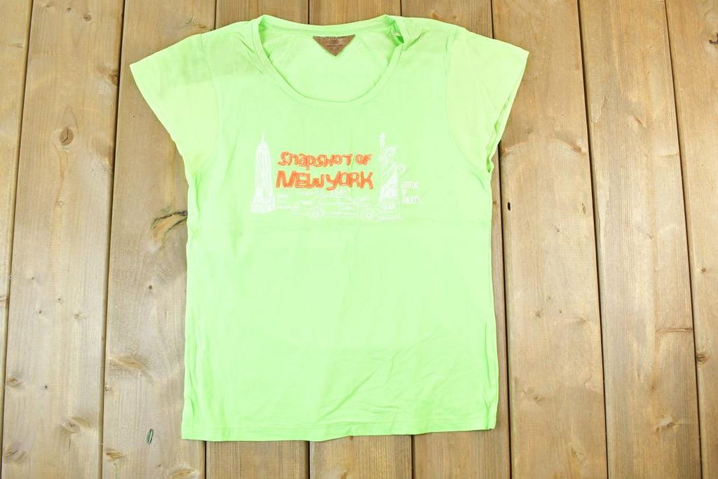Women Vintage Vigoss Y2K Snapshots Of New York T-Shirt / Vigoss Grunge Skull Print / Contrast Stitch / Internet Famous Clothing / Over Dyed