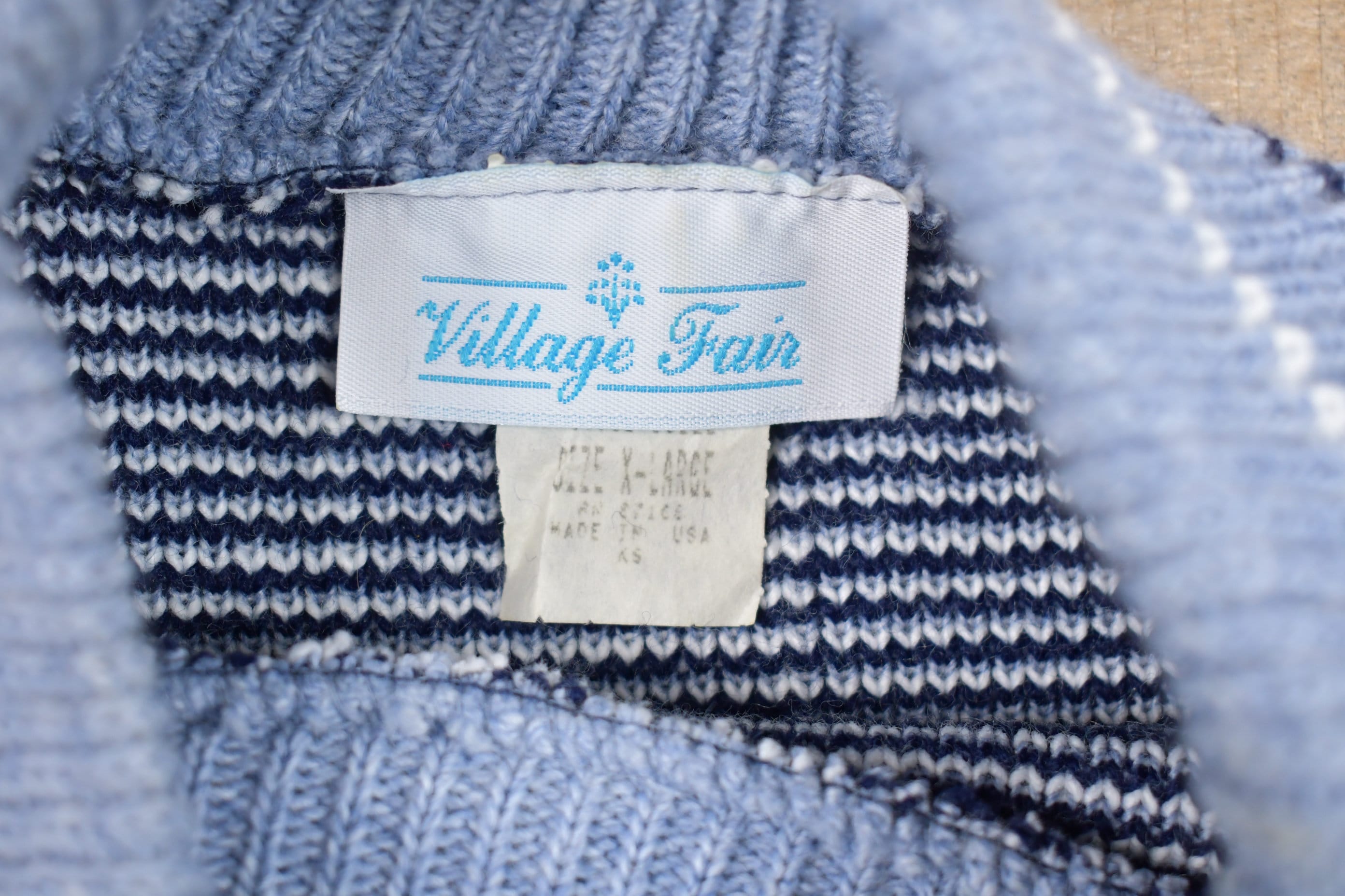 Vintage Knitted Village Fair Sweater
