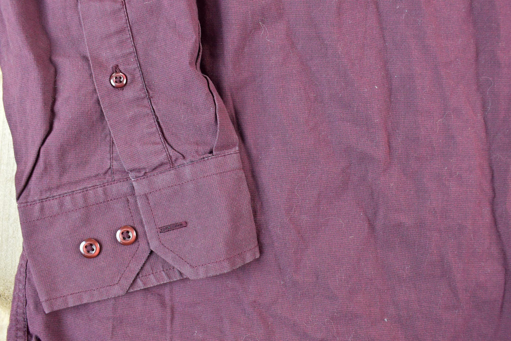 Vintage 1990s Burgundy Oscar De La Renta Button Up Shirt