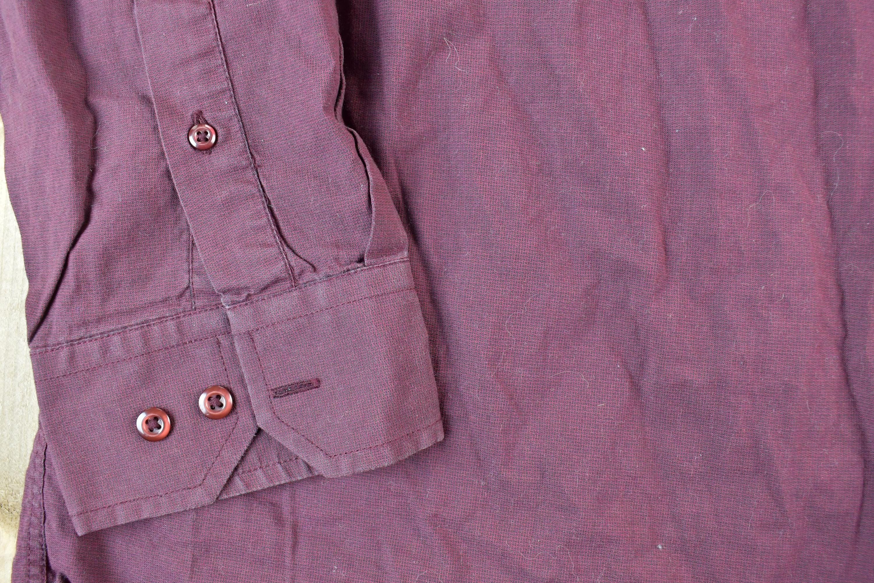 Vintage 1990s Burgundy Oscar De La Renta Button Up Shirt