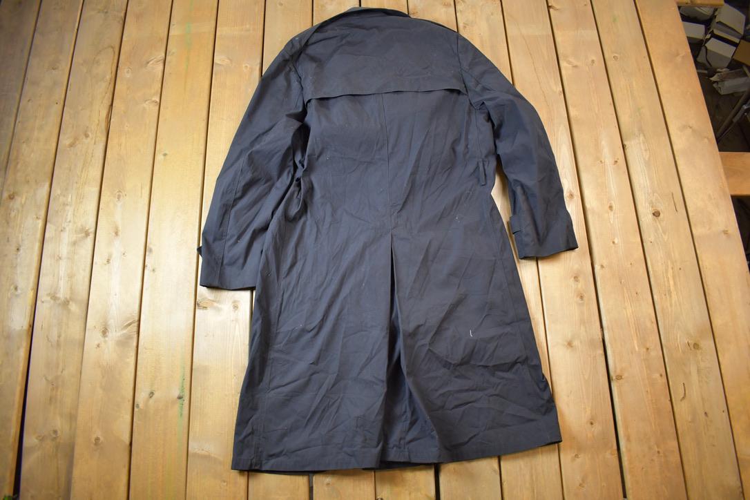 Vintage 1980s Military Full Length Nylon Trench Coat - 44L