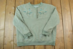 Vintage 1990s Shenanigans Floral Cute Crewneck Sweater