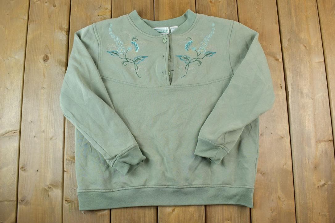 Vintage 1990s Shenanigans Floral Cute Crewneck Sweater