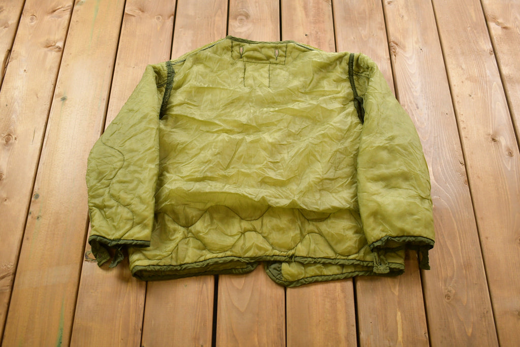 Vintage 1980s Military M65 Liner Jacket / Button Up Jacket / Army Green / Vintage Army / Streetwear Fashion / Army Jacket / 80s Liner