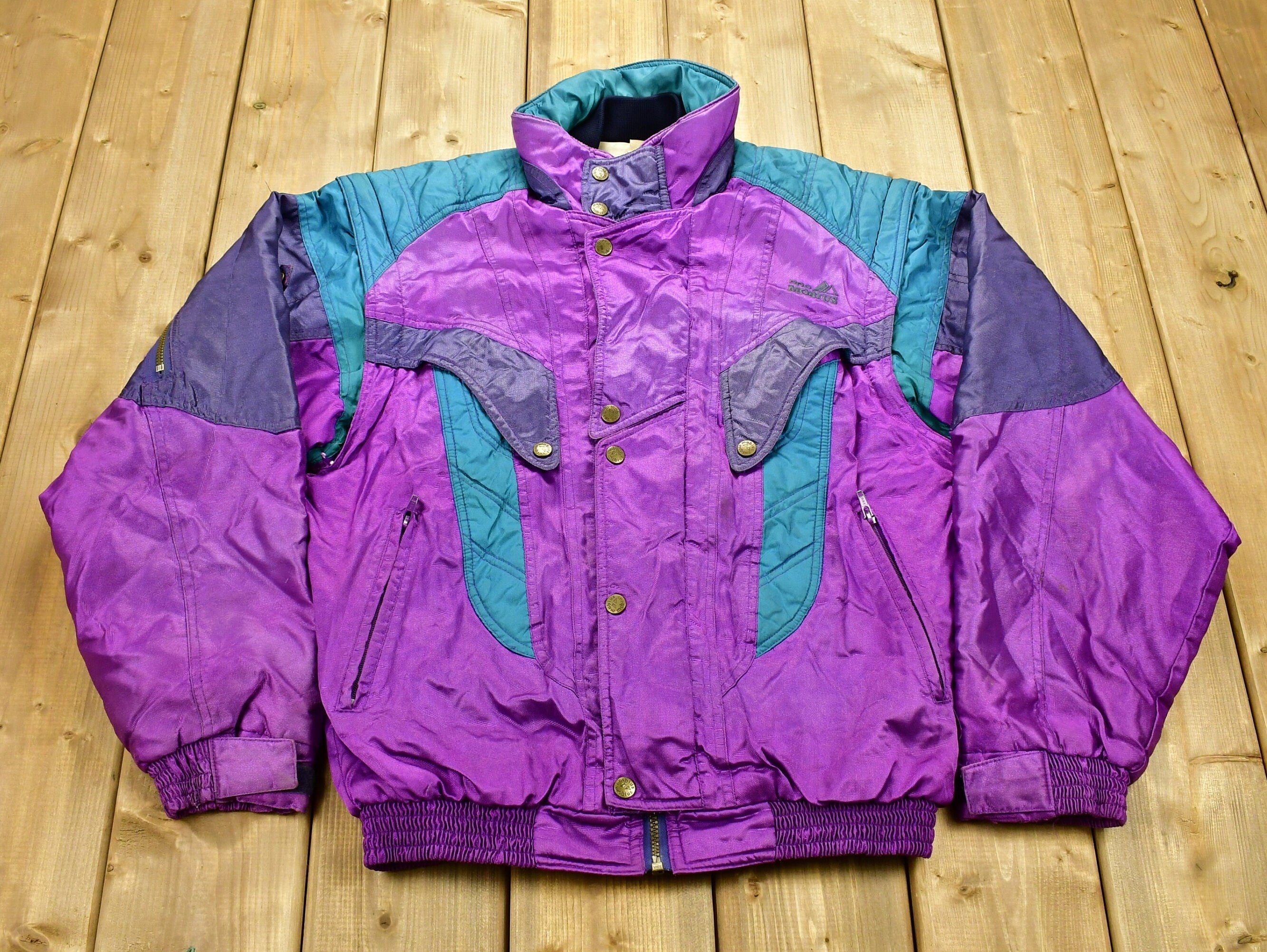 Vintage 1980s Mobins Color Block Windbreaker Women's Jacket