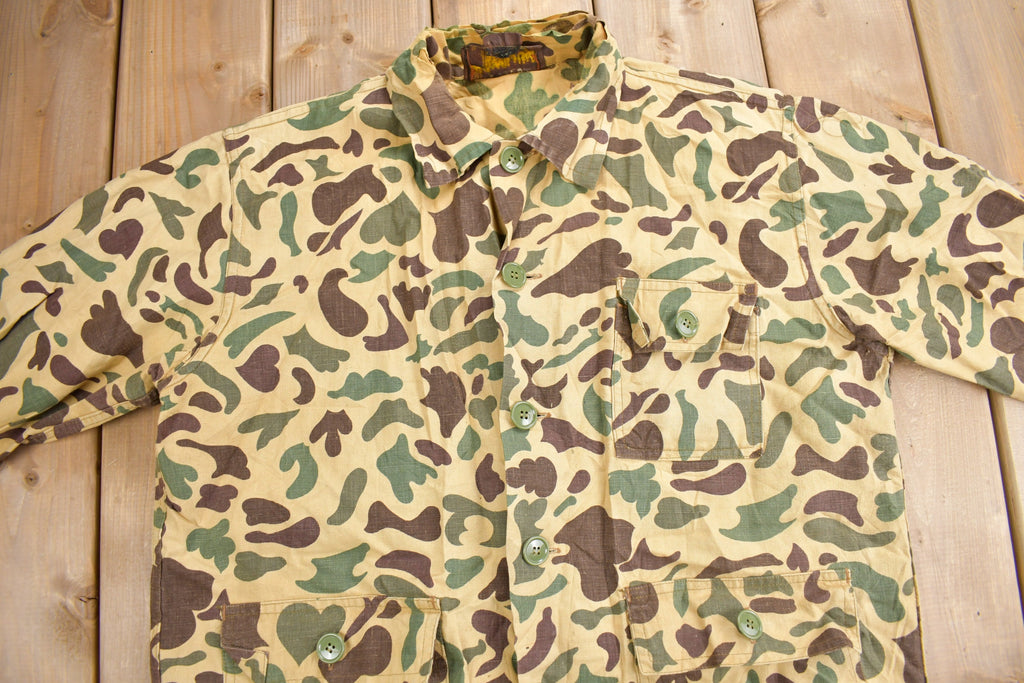 Vintage 1970s Caliber Duck Camo Button Up Shirt