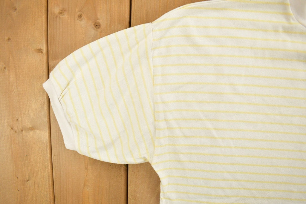 Vintage 1990s Striped Mock Neck T Shirt