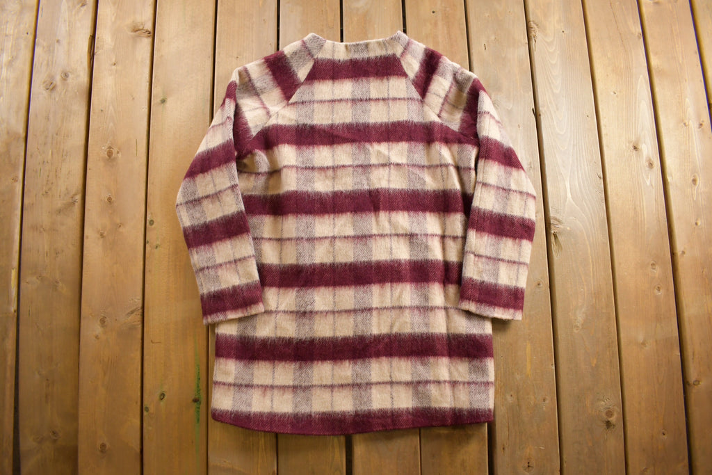 Vintage 1970s Xcel Couture Full Length Plaid Mohair Coat