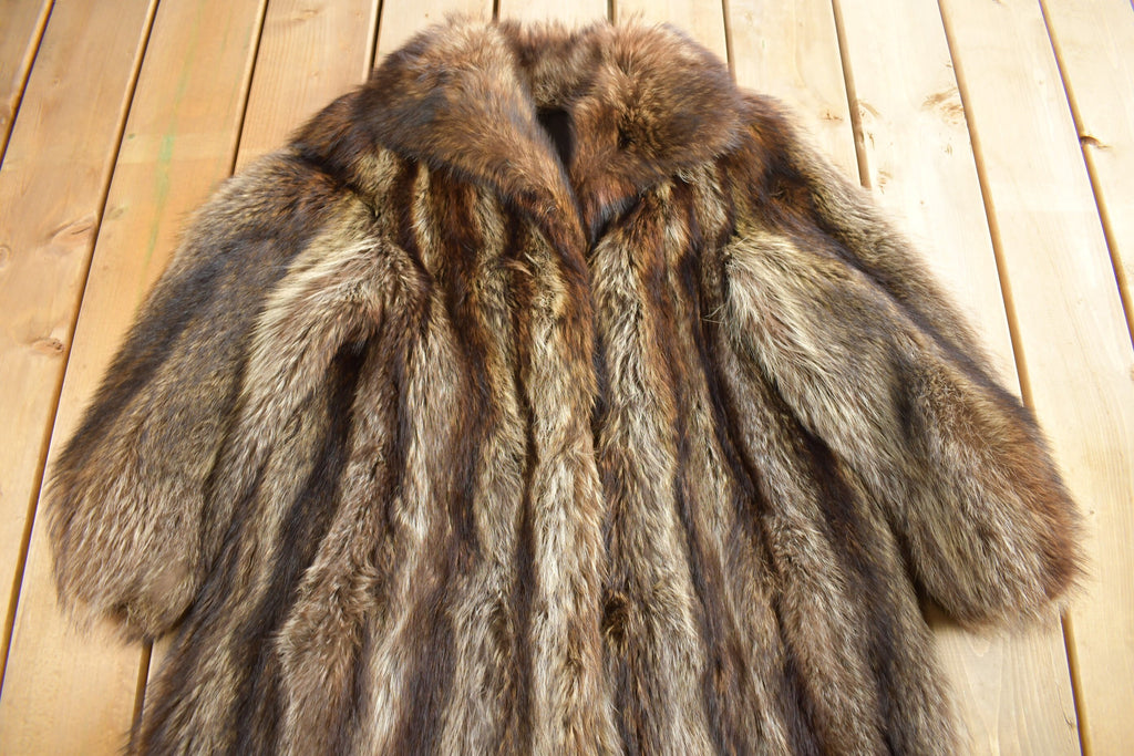 Vintage 1970s Full Length Multi Brown Mink Fur Coat