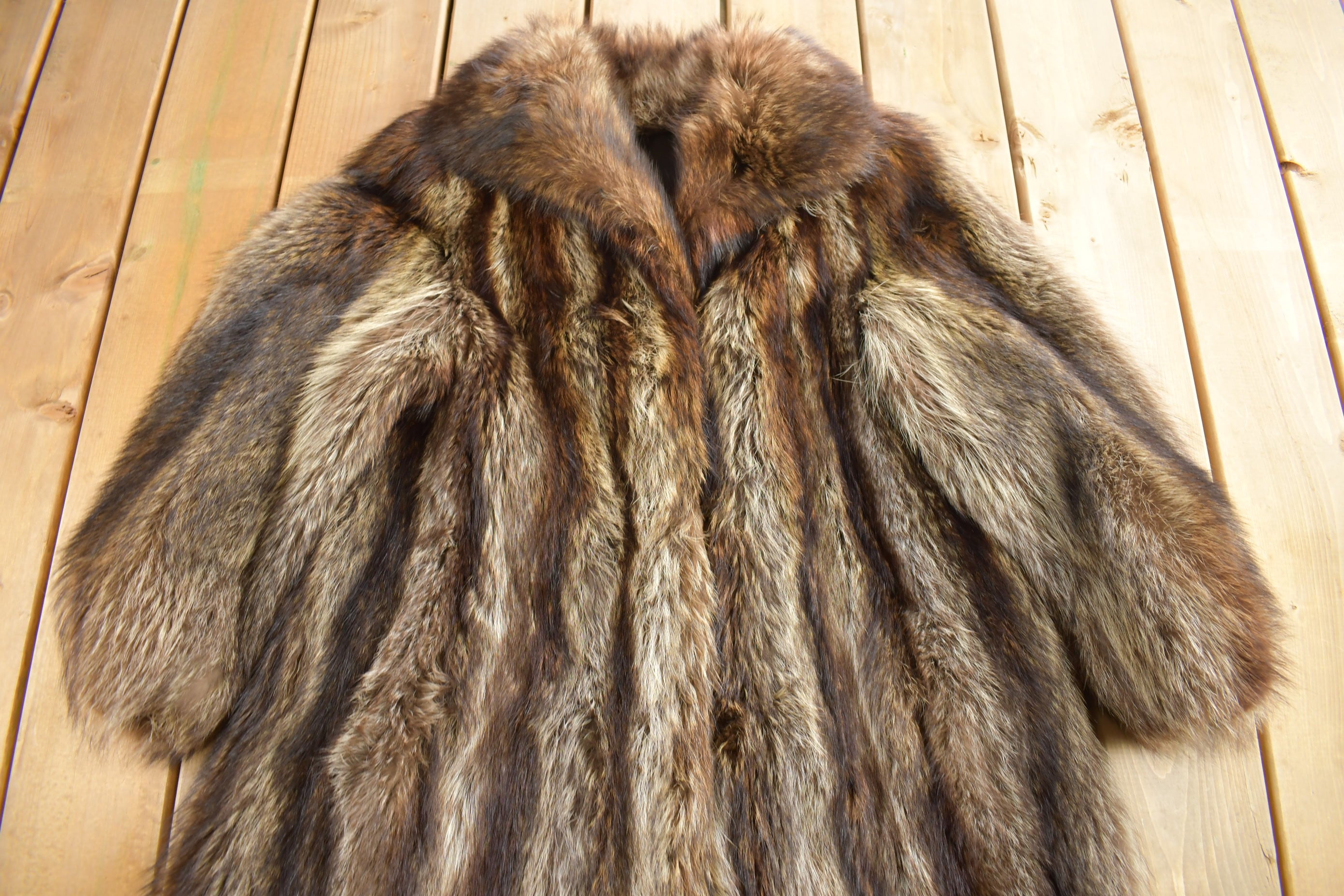 Vintage 1970s Full Length Racoon Fur Coat