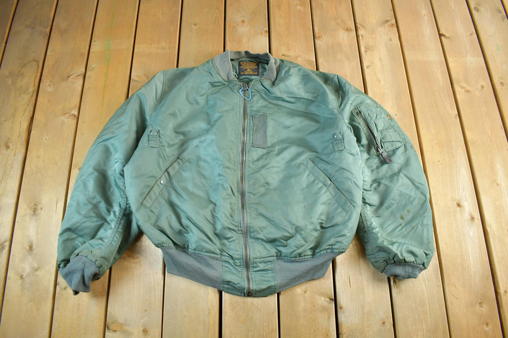 Vintage 1970s Alpha Industries MA-1 Military Flyers Jacket Men's 2XL